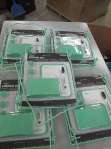 lot 60 image: 5 green 7 piece locker kits ...