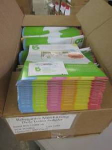 lot 98 image: 1 case of 300 samples of babyganics...