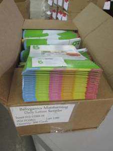 lot 99 image: 1 case of 300 samples of babyganics...
