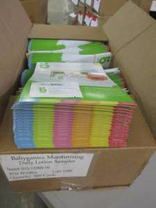 lot 100 image: 1 case of 300 samples of babyganics...