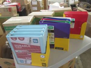 lot 123 image: 2 cases of binders and 1 case of fo...