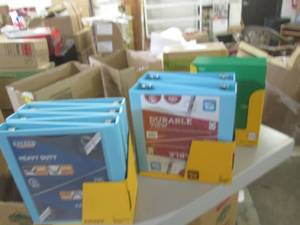 lot 127 image: 2 cases of binders and 1 case of fo...