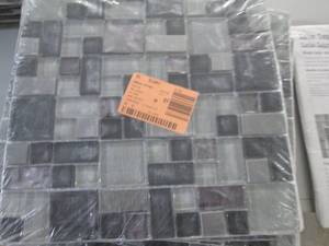 lot 208 image: 9 satin sapphire mosaic tile 11.9 x...