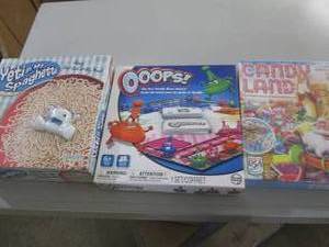 lot 240 image: candy land game, opps game and yeti...