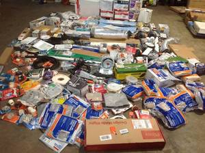 Gaylord full of assorted Plumbing items and accessories customer returns see pictures