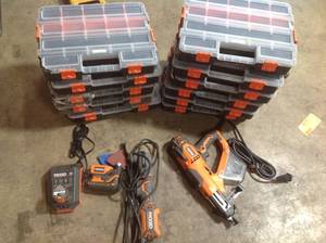 Lot of assorted Ridgid tools and organizers cutomer returns see pictures