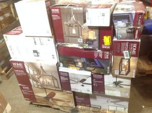 Pallet with assorted Home Decorators Lighting customer returns see pictures