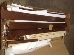 Dorstead Walnut KingBed with Shutter Back customer returns see pictures