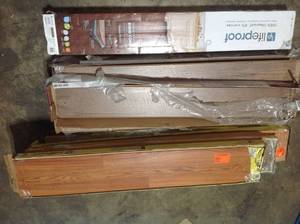 Pallet with assorted wood flooring see pictures