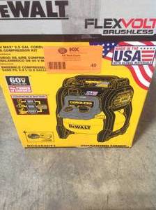 Dewalt FLEXVOLT 2.5 Gal. 60-Volt MAX Brushless Cordless Electric Air Compressor Kit with Battery 2 Ah and Charger customer vreturn see pictures