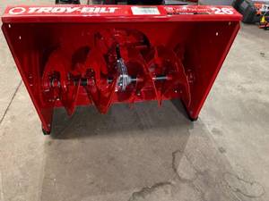 26 in. 243 cc 2-Stage Gas Snow Blower with Electric Start Self Propelled and 1-Hand Operation by Troy-Bilt in good conditions