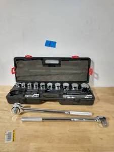 Husky 34 in. Drive Ratchet and SAE Socket Set (14-Piece)