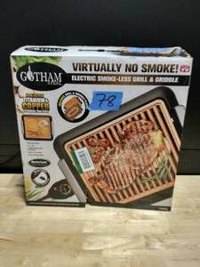GOTHEM STEEL 234 sq. in. Black Copper Non-Stick Ti-Ceramic Smoke-less Electric Indoor Grill & Griddle