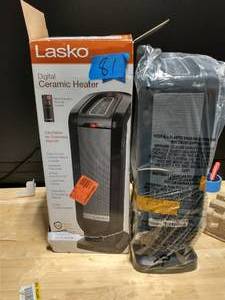 LASKO Tower 22 in. Electric Ceramic Oscillating Space Heater with Digital Display and Remote Control