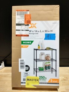 HDX Black 3-Tier Metal Wire Shelving Unit (24 in. W x 30 in. H x 14 in. D)