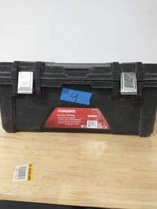 HUSKY 26 in. Plastic Portable Tool Box with Metal Latches in Black