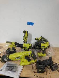 RYOBI 18-Volt ONE Lithium-Ion Cordless 6-Tool Combo Kit with (2) Batteries, Charger, and Bag