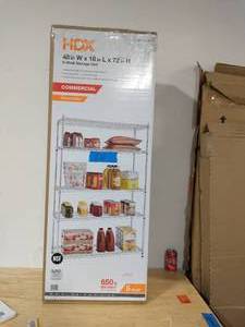 HDX Chrome 5-Tier Heavy Duty Metal Wire Shelving Unit (48 in. W x 72 in. H x 18 in. D)