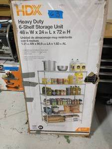 HDX Silver 6-Tier Heavy Duty Metal Wire Shelving Unit (48 in. W x 72 in. H x 24 in. D)