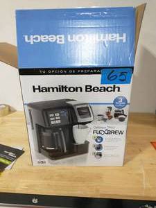 HAMILTON BEACH FlexBrew 12-Cup Black Drip Coffee Maker with Built-In Timer