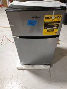 WHIRLPOOL 3.1 cu. ft. Mini Fridge in Stainless Steel with Dual Door True Freezer