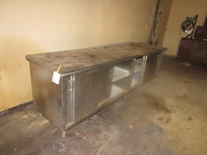 lot 13 image: Large Stainless Steel Prep table