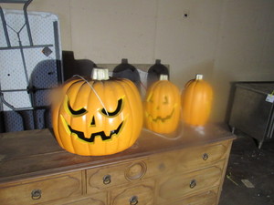 lot 11 image: lot of 3 large Halloween pumpkins