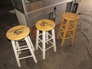 lot 27 image: 3 bar stools, MN State Fair Cafe Caribe