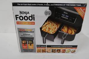 Ninja - Foodi� 6-in-1 8-qt., 2-Basket Air Fryer with DualZone Technology - Dark Grey