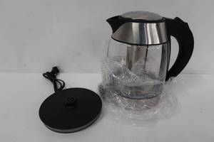 Chefman Electric Glass LED Indicator Lights, 360 deg Swivel Base, BPA Free, Stainless Steel, 1.8 Liters, Kettle