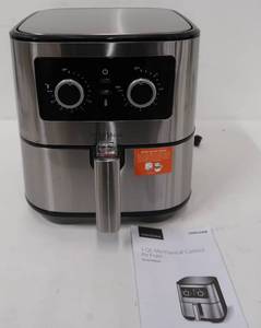 Insignia - 5-qt. Analog Air Fryer - Stainless Steel
