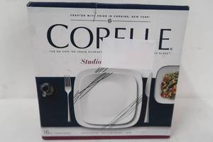 Corelle Squares Simple Sketch 16-Piece Dinnerware