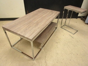 STEVE SILVER COFFEE TABLE, END TABLE