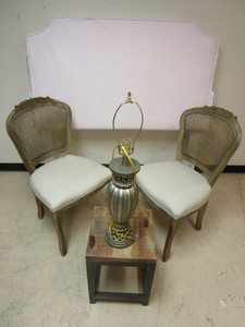 ACCENT CHAIRS, ACCENT TABLE, FULL-SIZE HEADBOARD, TABLE LAMP