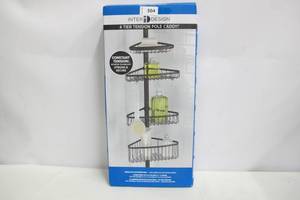 lot 304 image: Inter Design 4 Tier Tension Pole ShowerBath Caddy
