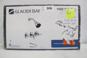lot 306 image: Glacier Bay Aragon 3-Handle 1-Spray Tub and Shower Faucet in Chrome (Valve Included)