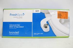lot 321 image: Brondell FreshSpa Comfort Ambient Temperature Non-Electric Bidet Attachment in White