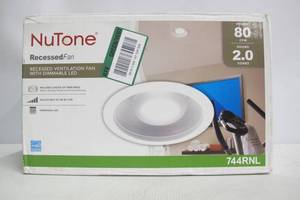 lot 328 image: Broan-NuTone 744RNL White Adjustable 50-80 CFM Ceiling Bathroom Exhaust Fan with Light