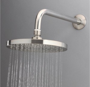 lot 314 image: Glacier Bay 1-Spray 8 Single Wall Mount Fixed Shower Head in Brushed Nickel