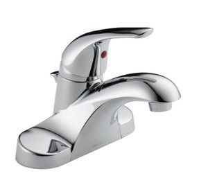 lot 316 image: Delta Foundations 4 in. Centerset Single-Handle Bathroom Faucet in Chrome