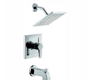 lot 303 image: Glacier Bay Modern Single-Handle 1-Spray Tub and Shower Faucet in Chrome (Valve Included)