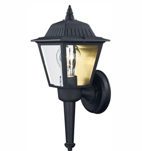 lot 363 image: Hampton Bay 1-Light Black Outdoor Wall Lantern Sconce