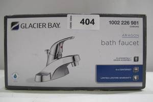 lot 404 image: Glacier Bay Aragon 4 in. Centerset Single-Handle Low-Arc Bathroom Faucet in Chrome