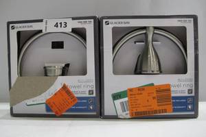 lot 413 image: 2-Pack Glacier Bay Builders Spot Free Towel Ring in Brushed Nickel
