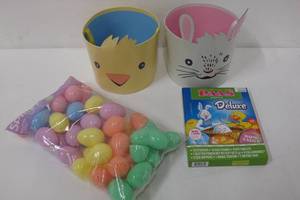 lot 906 image: Double Easter Basket Set with Eggs and Egg Decorating Kit - NEW