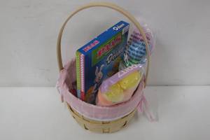 lot 926 image: Woven Easter Basket Set with Refillable Eggs, Toys and Egg Decorating Kit - NEW