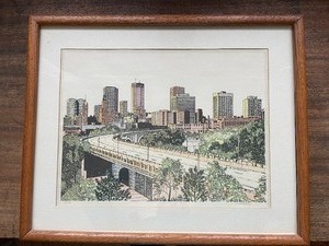 lot 121 image: Framed Numbered Print-Minneapolis Skyline by Andrew Ostazeski
