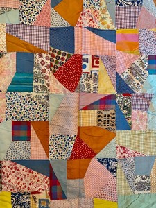 lot 27 image: Vintage Handmade Crazy Quilt