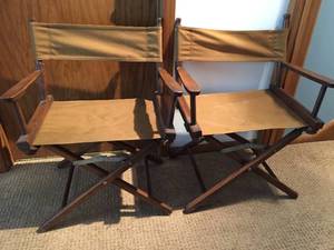 lot 59 image: 2 Folding Captains Chairs