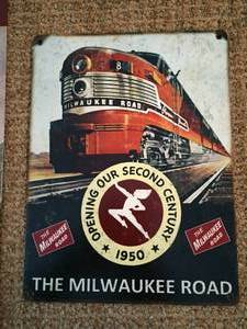 lot 68 image: Two Metal Railroad Wall Hangings